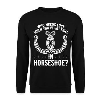 Horseshoe Pitching Game Got Skill Horseshoe Tosser - Unisex Sweatshirt - black - Front - Alina (178cm) & Michal (187cm)
