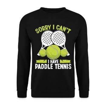 Équipe de paddle-tennis Désolé, je ne peux pas avoir PaddlePaddl - Sweat-shirt Unisexe - noir - Devant - Alina (178cm) & Michal (187cm)