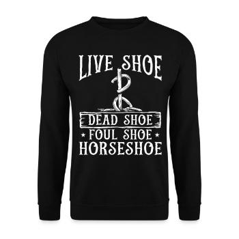 Horseshoe Pitching Game Horseshoe Tosser Thrower - Unisex Sweatshirt - black - Front - Alina (178cm) & Michal (187cm)