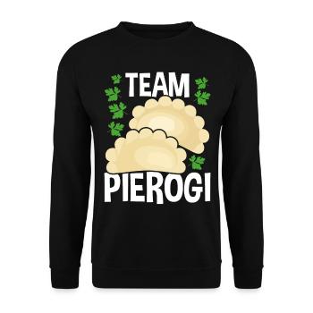 Pierogi Lover Team Pierogi Maker Cuisine polonaise - Sweat-shirt Unisexe - noir - Devant - Alina (178cm) & Michal (187cm)