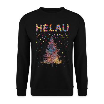 Helau Weihnachtsbaum Christbaum Karneval Fasching - Unisex Pullover - Schwarz - Vorne - Alina (178cm) & Michal (187cm)