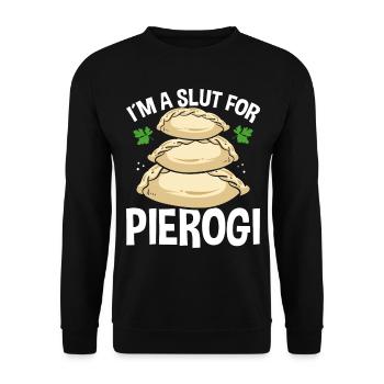 Pierogi Lover Femmes Pierogi Maker Cuisine polonaise - Sweat-shirt Unisexe - noir - Devant - Alina (178cm) & Michal (187cm)