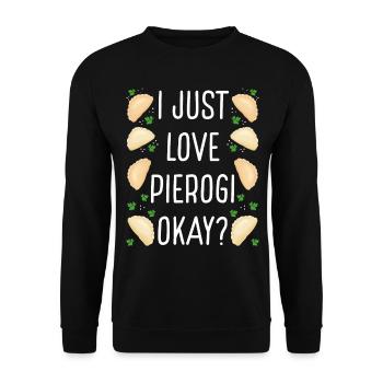 Pierogi MakingJ’adore Pierogi ok traditionnel - Sweat-shirt Unisexe - noir - Devant - Alina (178cm) & Michal (187cm)