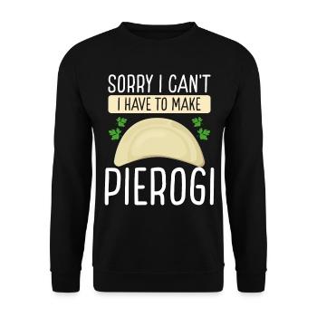 Pierogi Désolé je ne peux pas faire de PolishP - Sweat-shirt Unisexe - noir - Devant - Alina (178cm) & Michal (187cm)