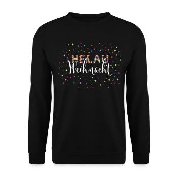 Helau Karneval Konfetti Adventszeit Heiligabend - Unisex Pullover - Schwarz - Vorne - Alina (178cm) & Michal (187cm)