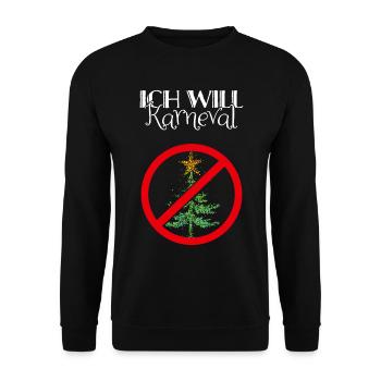 Karneval Konfetti Anti Christmas Weihnachtsmuffel - Unisex Pullover - Schwarz - Vorne - Alina (178cm) & Michal (187cm)