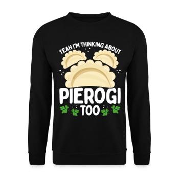 Cuisine polonaise Je pensais aussi à Pierogi - Sweat-shirt Unisexe - noir - Devant - Alina (178cm) & Michal (187cm)