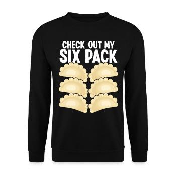 Pierogi Making Découvrez mon Sixpack Polish Food - Sweat-shirt Unisexe - noir - Devant - Alina (178cm) & Michal (187cm)
