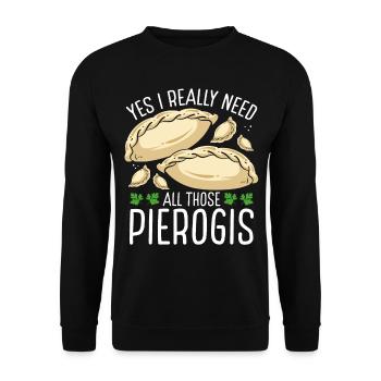 Pierogi Maker Oui j’ai vraiment besoin de nourriture polonaise - Sweat-shirt Unisexe - noir - Devant - Alina (178cm) & Michal (187cm)