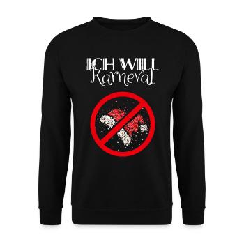 Karneval Konfetti Anti Nikolaus Weihnachtsmuffel - Unisex Pullover - Schwarz - Vorne - Alina (178cm) & Michal (187cm)