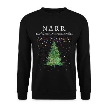 Konfetti Karneval Christbaum Weihnachtsmuffel - Unisex Pullover - Schwarz - Vorne - Alina (178cm) & Michal (187cm)