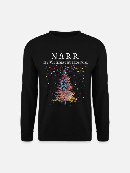 Weihnachtsbaum Weihnachtensmuffel Narr Jeck - Unisex Pullover - Schwarz