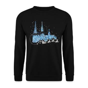 Cologne Cathedral Cologne Kölle Santa Claus Reindeer - Unisex Sweatshirt - black - Front - Alina (178cm) & Michal (187cm)