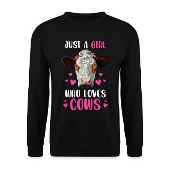 Juste une fille qui aime les vaches - Sweat-shirt Unisexe - noir - Devant - Alina (178cm) & Michal (187cm)