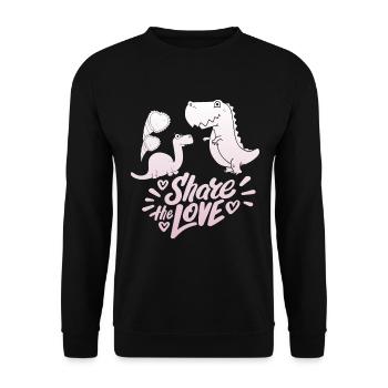 Dinosaurier Valentinstag lustiger Spruch - Unisex Pullover - Schwarz - Vorne - Alina (178cm) & Michal (187cm)