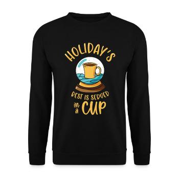 Weihnachten Schneekugel Kaffee Koffein Liebhaber - Unisex Pullover - Schwarz - Vorne - Alina (178cm) & Michal (187cm)