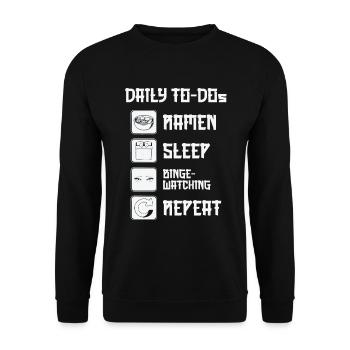 Fan de cinéma Daily Binge Watcher Ramen Lover - Sweat-shirt Unisexe - noir - Devant - Alina (178cm) & Michal (187cm)