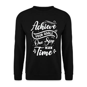 Goal Typography Life Quotes Positive Message - Unisex Sweatshirt - black - Front - Alina (178cm) & Michal (187cm)