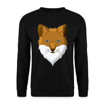 Fuchs Waldtier Design gepunktet mit Tierkopf - Unisex Pullover - Schwarz - Vorne - Alina (178cm) & Michal (187cm)