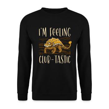 Je me sens Dinosaure Ankylosaurus Club-tastic - Sweat-shirt Unisexe - noir - Devant - Alina (178cm) & Michal (187cm)