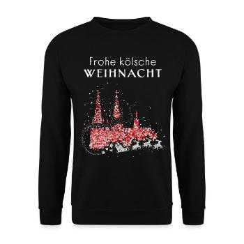 Köln Kölner Dom Konfetti Rot Weiss Weihnachtszeit - Unisex Pullover - Schwarz - Vorne - Alina (178cm) & Michal (187cm)