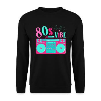 80s Vibe 80s Decade 1980 Vintage 80s Party - Unisex Sweatshirt - black - Front - Alina (178cm) & Michal (187cm)