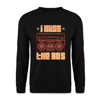 Les années 80 quatre-vingt décennie 1980 me manquent - Sweat-shirt Unisexe - noir - Devant - Alina (178cm) & Michal (187cm)