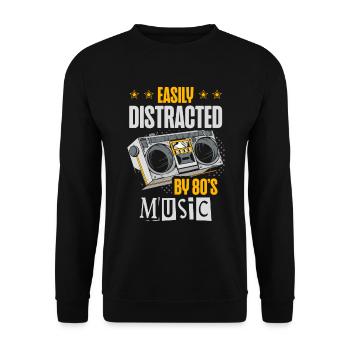 Slightly distracted by the music of the 80s eighties - Unisex Sweatshirt - black - Front - Alina (178cm) & Michal (187cm)