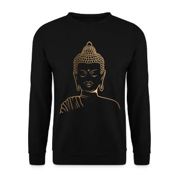 Gautama Buddha Meditation For Buddhim Enthusiast - Unisex Sweatshirt - black - Front - Alina (178cm) & Michal (187cm)