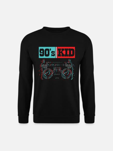 90er Kid Neunziger Dekade 1990 Vintage 90er Party - Unisex Pullover - Schwarz