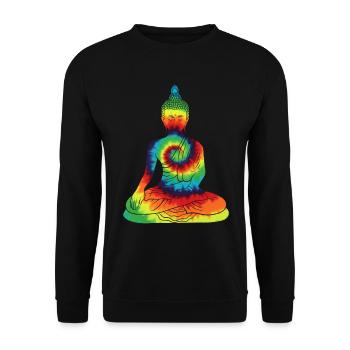 Vintage Tie Dye Buddha For Buddism Beliver - Unisex Sweatshirt - black - Front - Alina (178cm) & Michal (187cm)