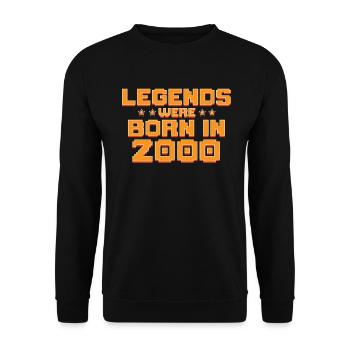 Legenden Wurden Im Jahr 2000 Geboren Dekade 2000er - Unisex Pullover - Schwarz - Vorne - Alina (178cm) & Michal (187cm)