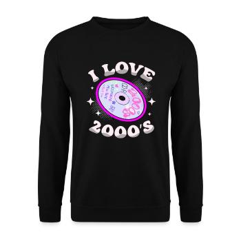 Ich Liebe 2000er Dekade 2000 Era Millenium Vintage - Unisex Pullover - Schwarz - Vorne - Alina (178cm) & Michal (187cm)