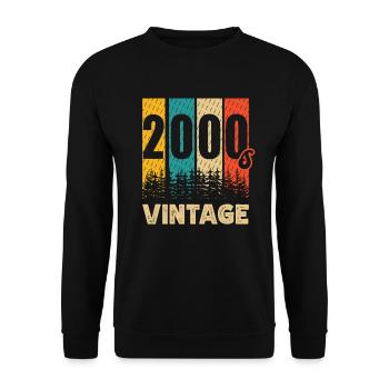 2000er Jahrgang Jahrzehnt 2000 Ära Millenium Retro - Unisex Pullover - Schwarz - Vorne - Alina (178cm) & Michal (187cm)