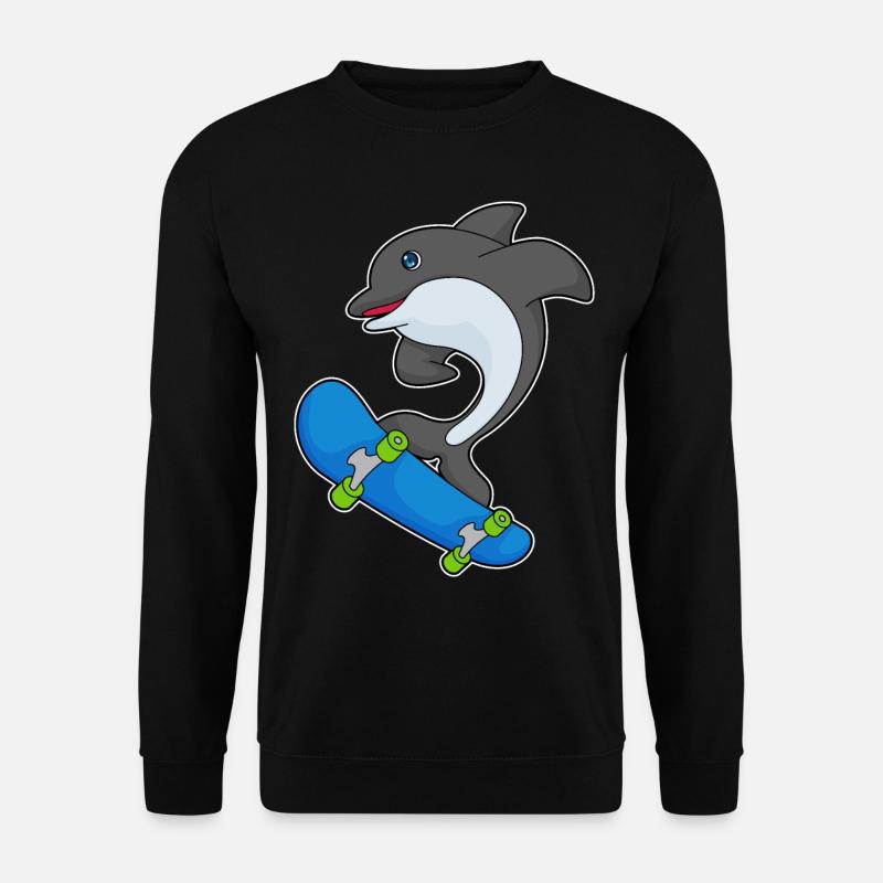 Delfin Skater Skateboard - Unisex Sweatshirt - black