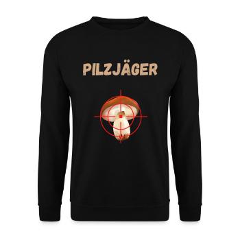 Pilzsammler Idee Pilze Sammeln Pilzjäger - Unisex Pullover - Schwarz - Vorne - Alina (178cm) & Michal (187cm)