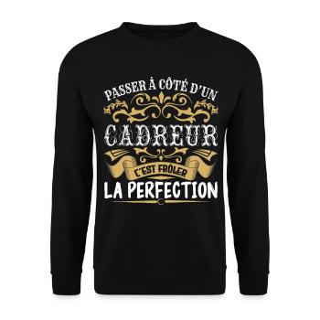 Le Meilleur Cadreur | Cadreur à la perfection - Sweat-shirt Unisexe - noir - Devant - Alina (178cm) & Michal (187cm)