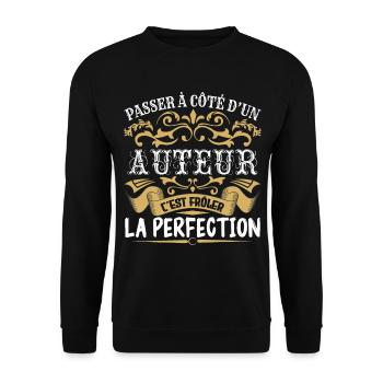 Le Meilleur Auteur | Auteur à la perfection - Sweat-shirt Unisexe - noir - Devant - Alina (178cm) & Michal (187cm)