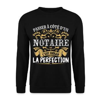 Le Meilleur Notaire | Notaire à la perfection - Sweat-shirt Unisexe - noir - Devant - Alina (178cm) & Michal (187cm)