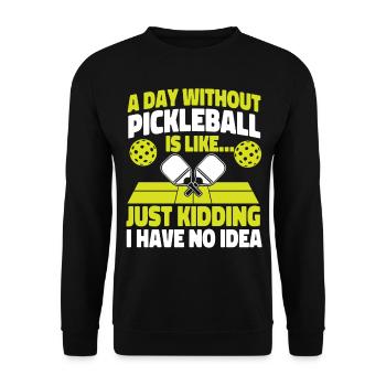 Pickleball Un jour sans - Sweat-shirt Unisexe - noir - Devant - Alina (178cm) & Michal (187cm)