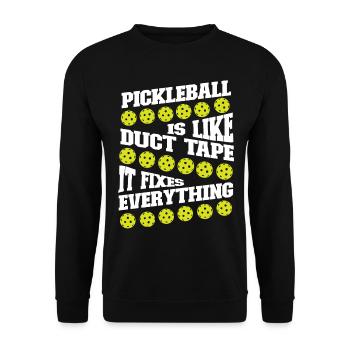 Pickleball Pickleball Is Like Duct - Unisex Sweatshirt - black - Front - Alina (178cm) & Michal (187cm)