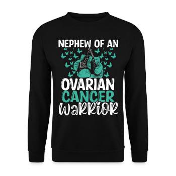 Ovarian Cancer Awareness Nephew Aunt Uncle - Unisex Pullover - Schwarz - Vorne - Alina (178cm) & Michal (187cm)