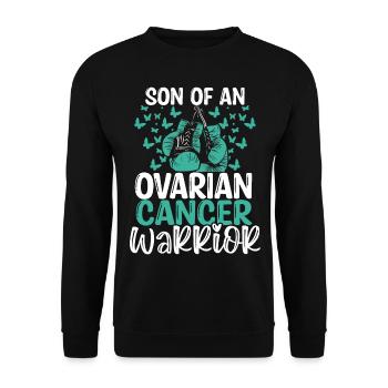 Ovarian Cancer Awareness Month Ribbon Son - Unisex Pullover - Schwarz - Vorne - Alina (178cm) & Michal (187cm)