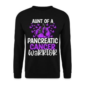 Pancreatic Cancer Awareness Aunt Nephew Niece - Unisex Pullover - Schwarz - Vorne - Alina (178cm) & Michal (187cm)