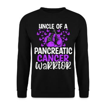 Pancreatic Cancer Awareness Uncle Nephew Niece - Unisex Pullover - Schwarz - Vorne - Alina (178cm) & Michal (187cm)