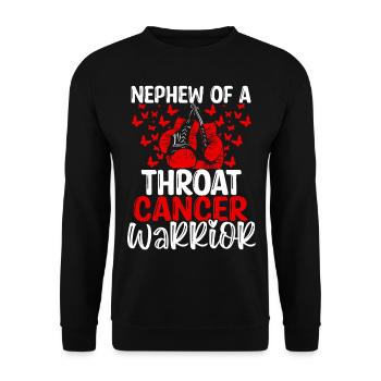 Throat Cancer Awareness Nephew Aunt Uncle - Unisex Pullover - Schwarz - Vorne - Alina (178cm) & Michal (187cm)