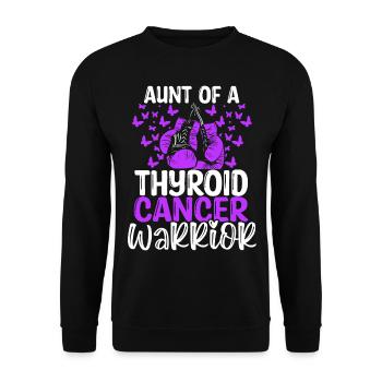 Thyroid Cancer Awareness Aunt Nephew Niece - Unisex Sweatshirt - black - Front - Alina (178cm) & Michal (187cm)