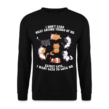 Lustiger Katzen Spruch Katzen Mama Katze Kätzchen - Unisex Pullover - Schwarz - Vorne - Alina (178cm) & Michal (187cm)