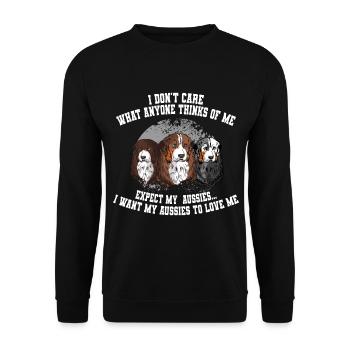 Berger australien amoureux chien maman papa australien - Sweat-shirt Unisexe - noir - Devant - Alina (178cm) & Michal (187cm)