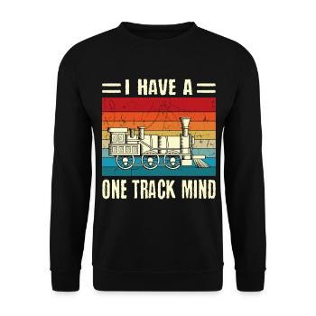 Retro Vintage J’ai un de piste - Sweat-shirt Unisexe - noir - Devant - Alina (178cm) & Michal (187cm)